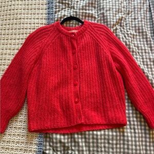 Red Sézane Emile Cardigan